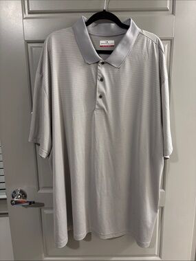 Grand Slam Light Gray Micro-Stripe Polo